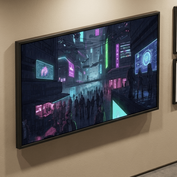 Cyberpunk Street Sci-Fi Frame TV Art (300 DPI)