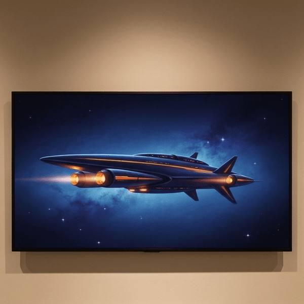 Deep Space Starship Sci-Fi Frame TV Art (300 DPI)