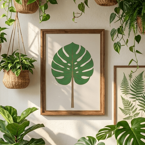 Monstera Leaf Botanical Wall Art Print (300 DPI)