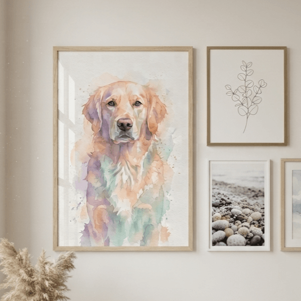 Custom Golden Retriever Portrait - Watercolor Style (Digital File)