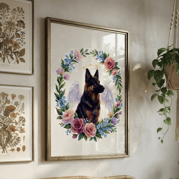 Custom German Shepherd Portrait - Memorial Style (Digital File)