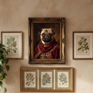 Custom Pug Portrait - Royal Style (Digital File)
