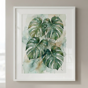 Monstera Leaf Botanical Wall Art Print (300 DPI)