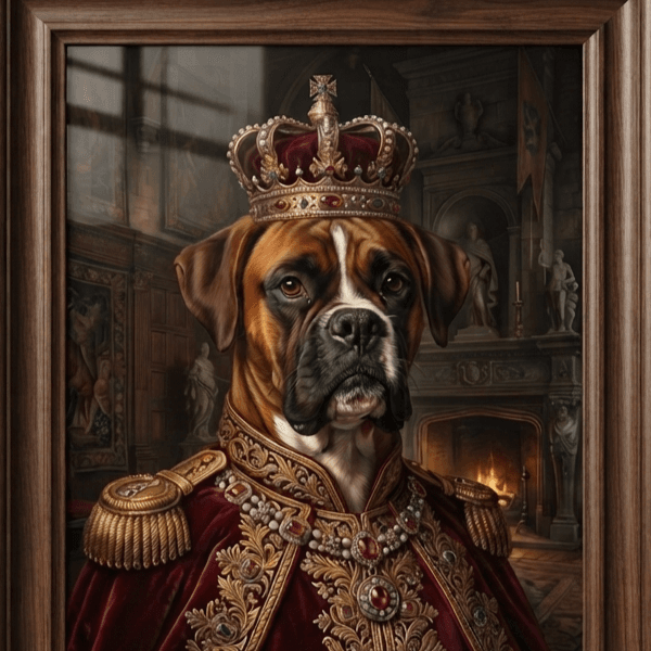 Custom Boxer Portrait – Royal Style (Digital File)
