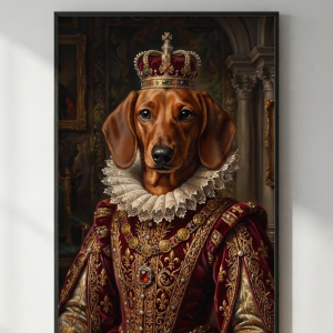 Custom Dachshund Portrait - Royal Style (Digital File)