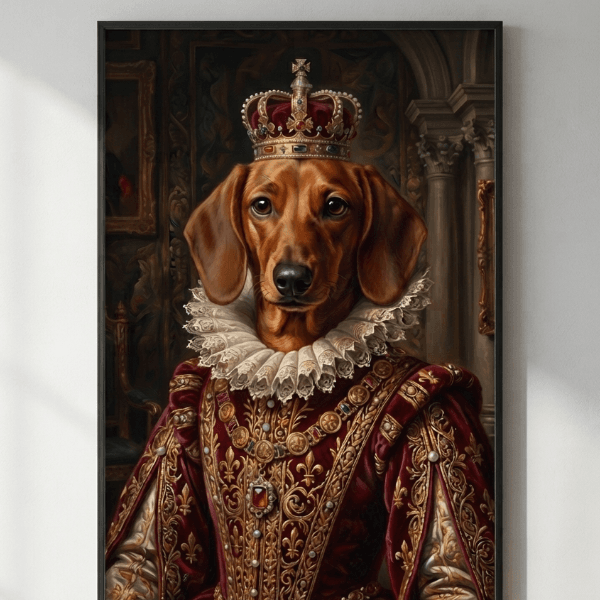 Custom Dachshund Portrait – Royal Style (Digital File)