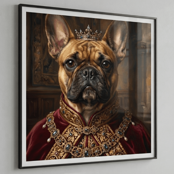Custom French Bulldog Portrait – Royal Style (Digital File)