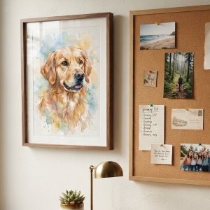 Custom Golden Retriever Portrait - Watercolor Style (Digital File)