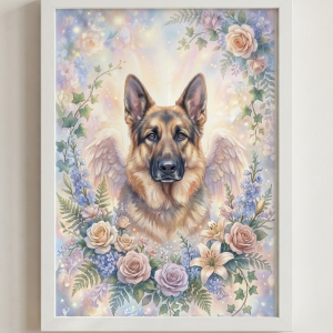 Custom German Shepherd Portrait - Memorial Style (Digital File)