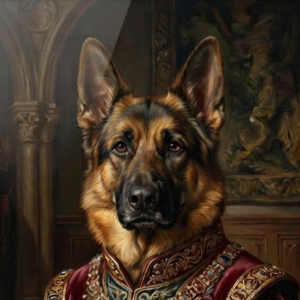 Custom German Shepherd Portrait - Royal Style (Digital File)