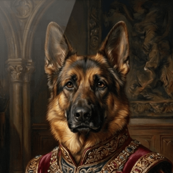 Custom German Shepherd Portrait - Royal Style (Digital File)