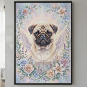 Custom Pug Portrait - Memorial Style (Digital File)