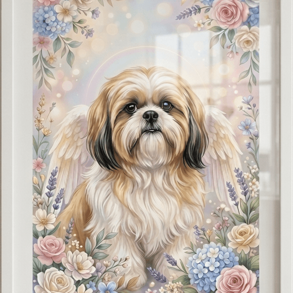Custom Shih Tzu Portrait – Memorial Style (Digital File)