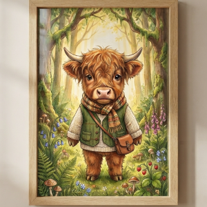 Pet Wilderkind Baby Highland Cow Nursery Print (300 DPI)