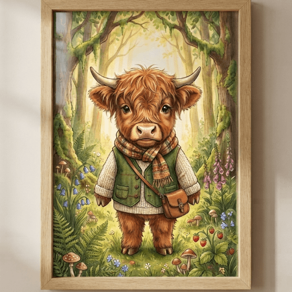 Pet Wilderkind Baby Highland Cow Nursery Print (300 DPI)