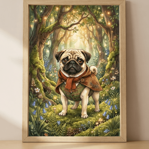 Pet Wilderkind Pug Nursery Print (300 DPI)