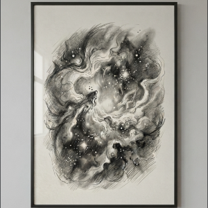 Cosmic Nebula Ship Sci-Fi Frame TV Art (300 DPI)
