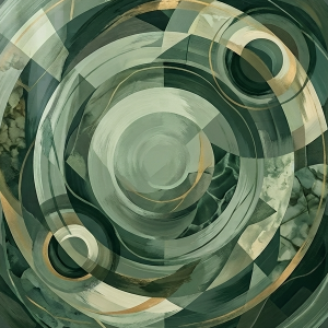 Sage Green Circle Abstract Wall Art Print (300 DPI)