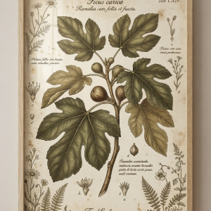 Fig Leaf Branch Botanical Wall Art Print (300 DPI)