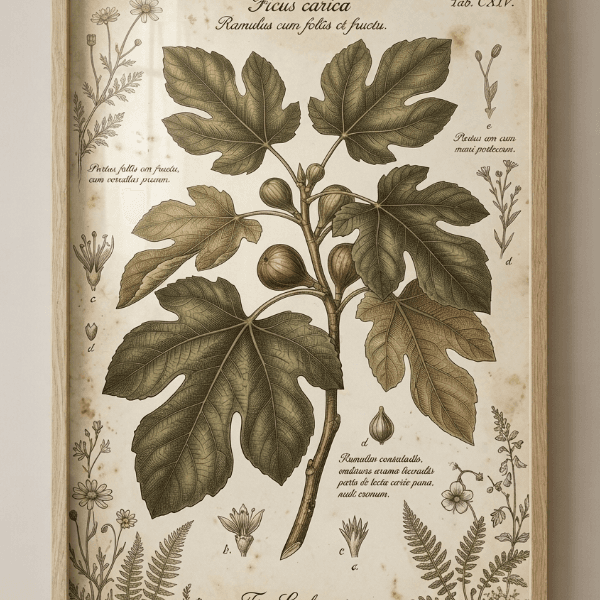 Fig Leaf Branch Botanical Wall Art Print (300 DPI)