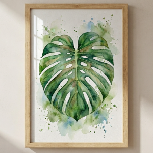 Monstera Deliciosa Botanical Wall Art Print (300 DPI)