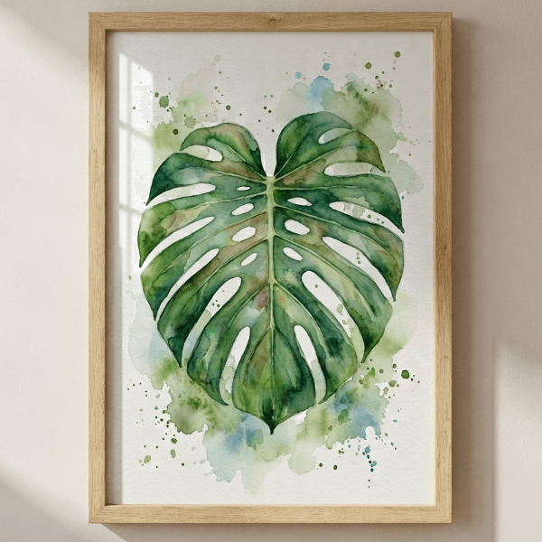Monstera Deliciosa Botanical Wall Art Print (300 DPI)