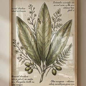 Olive Leaf Trio Botanical Wall Art Print (300 DPI)