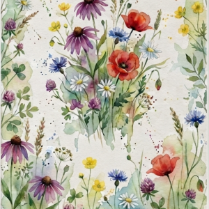 Wildflower Meadow Botanical Wall Art Print (300 DPI)