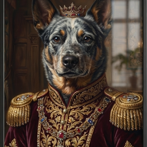 Custom Australian Cattle Dog Portrait - Royal Style (Digital File)