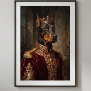 Custom Doberman Pinscher Portrait - Royal Style (Digital File)