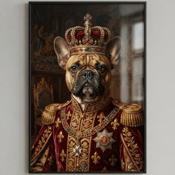 Custom French Bulldog Portrait – Royal Style (Digital File)