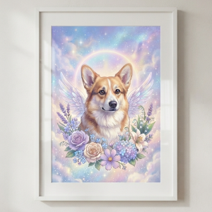 Custom Pembroke Welsh Corgi Portrait - Memorial Style (Digital File)