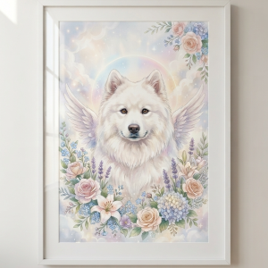 Custom Samoyed Portrait - Memorial Style (Digital File)