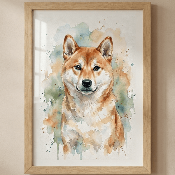 Custom Shiba Inu Portrait – Watercolor Style (Digital File)