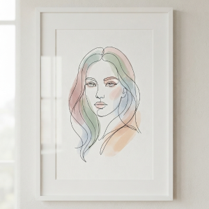Minimalist Female Figure Minimalist Line Art Print (300 DPI)