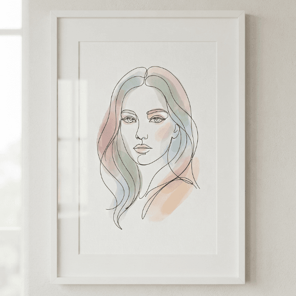Minimalist Female Figure Minimalist Line Art Print (300 DPI)