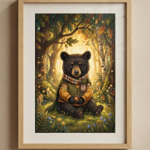 Pet Wilderkind Bear Cub Nursery Print (300 DPI)