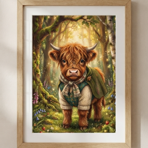 Pet Wilderkind Baby Highland Cow Nursery Print (300 DPI)