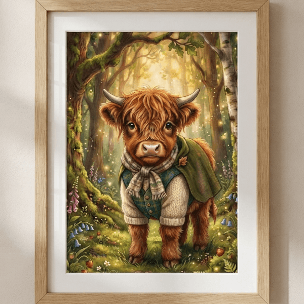 Pet Wilderkind Baby Highland Cow Nursery Print (300 DPI)