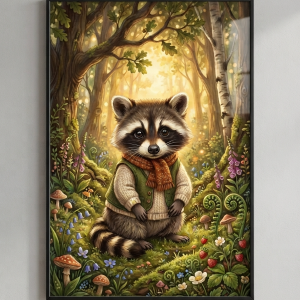Pet Wilderkind Baby Raccoon Nursery Print (300 DPI)