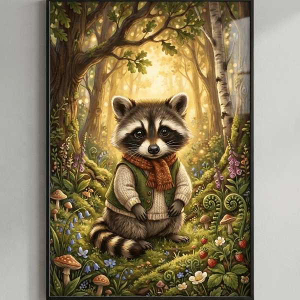 Pet Wilderkind Baby Raccoon Nursery Print (300 DPI)