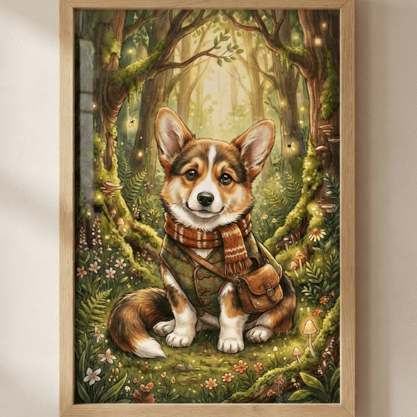 Pet Wilderkind Corgi Nursery Print (300 DPI)