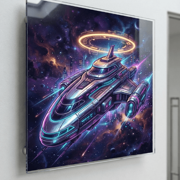 Cyberpunk Megacity Sci-Fi Frame TV Art (300 DPI)