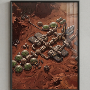 Mars Colony Outpost Sci-Fi Frame TV Art (300 DPI)
